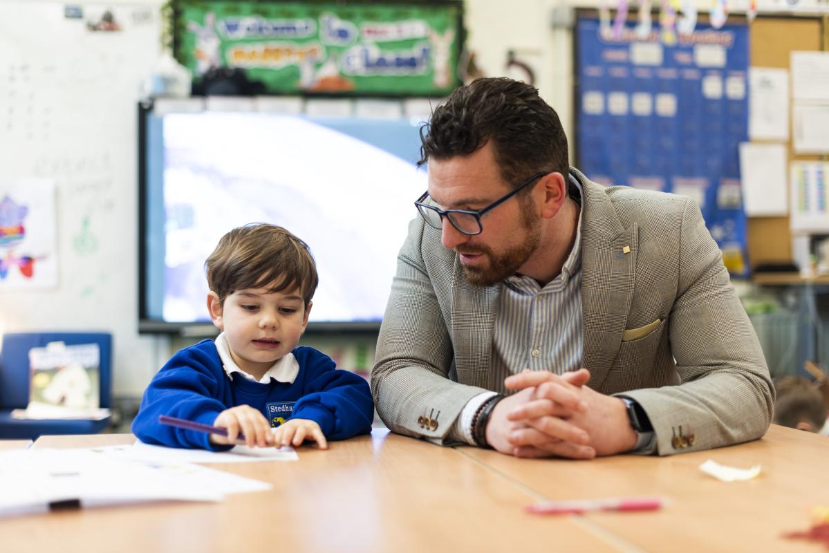 Children learning together at Stedham Primary School